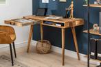 Massief bureau RETRO 120 cm mangohouten kantoortafel met, Ophalen of Verzenden, Nieuw