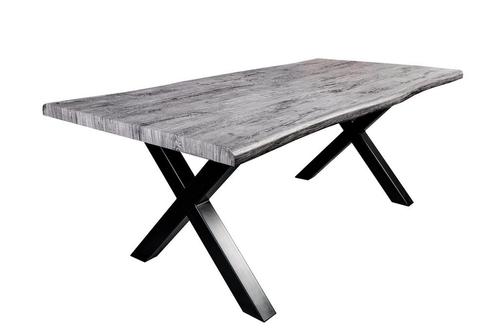 Eettafel WILD 160cm tafelblad 50mm witwashed wild eiken-look, Huis en Inrichting, Tafels | Eettafels, Ophalen of Verzenden