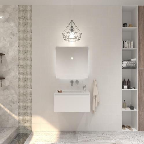 Badkamermeubelset Gliss Eros 80 cm Met Wastafel Mat Wit, Doe-het-zelf en Verbouw, Sanitair, Bad, Nieuw, Ophalen of Verzenden