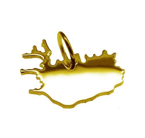 Gouden Landkaart IJsland ketting hanger, Sieraden, Tassen en Uiterlijk, Kettinghangers, Verzenden