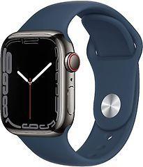 Apple Watch Series 7 45 mm kast van grafiet roestvrij staal, Telecommunicatie, Overige Telecommunicatie, Zo goed als nieuw, Verzenden