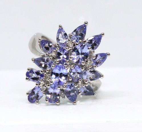 Zonder Minimumprijs - Ring Zilver - 2.76ct. tw. Tanzaniet -, Sieraden, Tassen en Uiterlijk, Ringen
