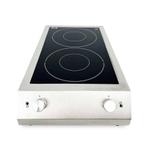 HCB Inductie kookplaat - 2 pitten - 7 kW - 400V - RVS, Verzenden, Nieuw in verpakking, Fornuis, Frituur en Grillen