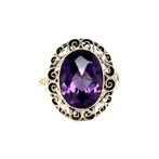 Vintage ring met saffier 12 krt, Ophalen of Verzenden, Nieuw