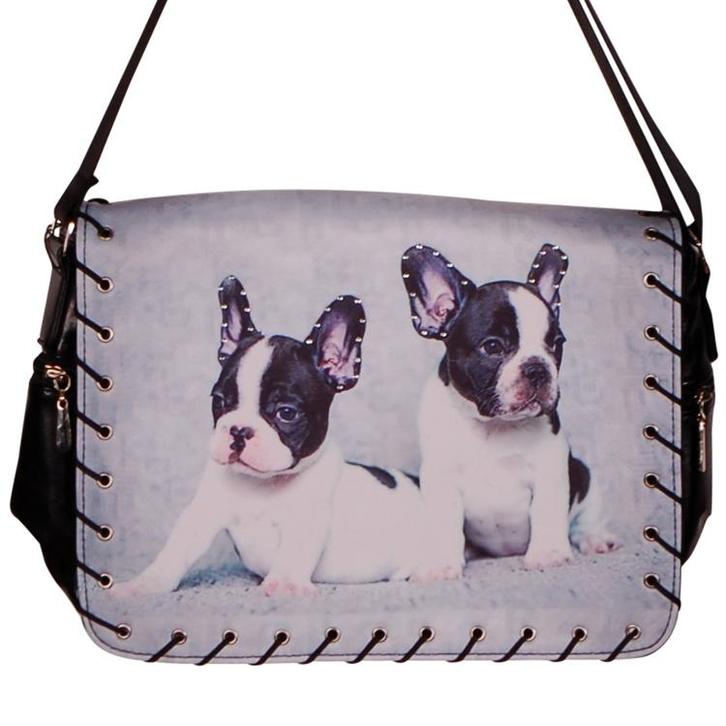 Schoudertas Franse Buldog NIEUW, Sieraden, Tassen en Uiterlijk, Tassen | Schoudertassen, Zwart, Nieuw, Ophalen of Verzenden