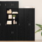 vidaXL Highboard Zwart Eiken 30x42.5x185 cm Spaanplaat, Huis en Inrichting, Kasten | Buffetkasten, Minder dan 50 cm, Verzenden