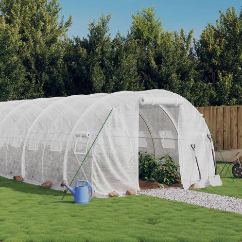 vidaXL Tuinkas met stalen frame 42 m² 14x3x2 m wit, Tuin en Terras, Kassen, Nieuw, Verzenden