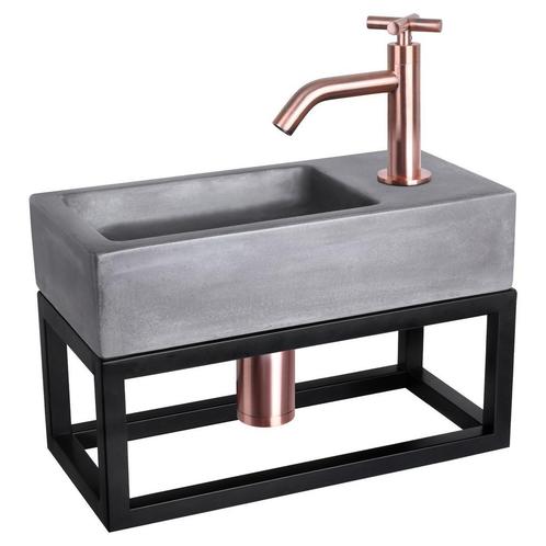 Fonteinset Differnz Ravo Beton en Handoekrek 38.5x18.5x9 cm, Doe-het-zelf en Verbouw, Sanitair, Overige typen, Nieuw, Ophalen of Verzenden
