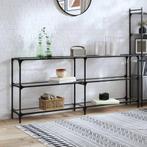 vidaXL Wandtafel met transparant glazen blad 194,5x30x81 cm, Verzenden, Nieuw, Metaal