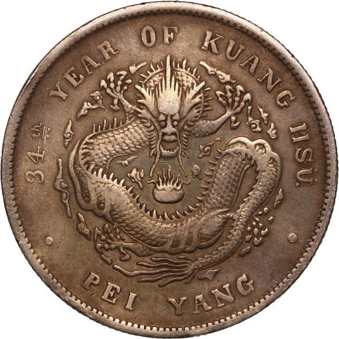 China, Qing-dynastie. Chihli 1 Yuan 1908 Guangxu Pei Yang, Postzegels en Munten, Munten | Azië