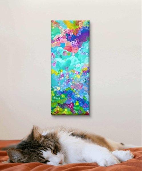 Lillo Sauto - Astratto colorato, Antiek en Kunst, Kunst | Schilderijen | Modern