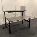 Zit-sta elektrisch duo bureau, 2x 160x80 cm, donkerbruin, Huis en Inrichting, Bureaus, Ophalen of Verzenden, Zo goed als nieuw