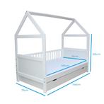 Bedhuisje Peuter 140x70 | Massief Vurenhout | Nieuw, Nieuw, 70 tot 85 cm, Lattenbodem, 140 tot 160 cm