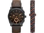 Fossil FS5251SET Herenhorloge Geschenkset 42 mm - Zwart, Verzenden, Zo goed als nieuw