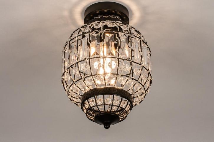 Rietveld Plafondlampen - Zwart - Kristal, Metaal, Huis en Inrichting, Lampen | Plafondlampen, Verzenden