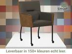 Leren eetkamerstoel Lucky Duo - Kenia Brown en Toledo, Huis en Inrichting, Stoelen, Nieuw, Leer, Ophalen of Verzenden, Eén