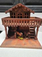 onbekend - Speelgoed Antieke paardenstal met paardjes -
