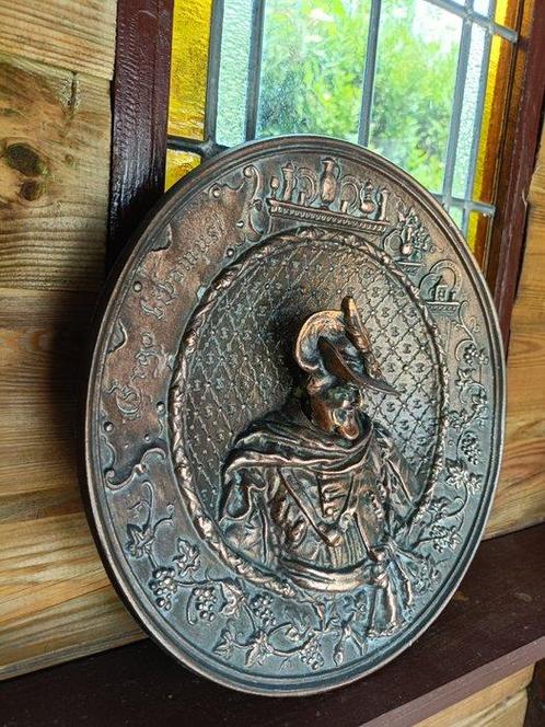Wandbord - Brons, Antiek en Kunst, Curiosa en Brocante