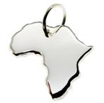 Zilveren Landkaart Afrika ketting hanger, Verzenden, Nieuw
