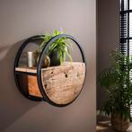 Rond wandschap met lade Carlito Ø50, Huis en Inrichting, Woonaccessoires | Wandplanken en Boekenplanken, Verzenden, Nieuw