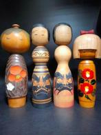 Beeldje, Zeven verouderde kokeshi creatieve stijl, Antiek en Kunst, Curiosa en Brocante