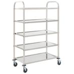 vidaXL Keukentrolley 5-laags 107x55x147 cm roestvrij staal, Huis en Inrichting, Verzenden, Nieuw