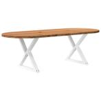 vidaXL Eettafel 240x100x74 cm ovaal massief eikenhout, Huis en Inrichting, Tafels | Eettafels, Verzenden, Nieuw