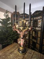 Kaarsenhouder - polyresin - Hertenbuste-Kerstmis-XXL