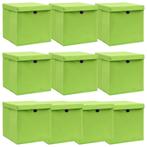 vidaXL Opbergboxen met deksel 10 st 32x32x32 cm stof paars, Huis en Inrichting, Woonaccessoires | Kisten, Verzenden, Nieuw