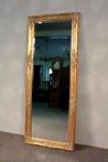 Kristallen spiegel - Mooie grote houten lijst - Barok -