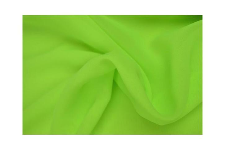 15 meter chiffon stof - limoen groen, Hobby en Vrije tijd, Stoffen en Lappen, 120 cm of meer, 200 cm of meer, Groen, Nieuw, Polyester