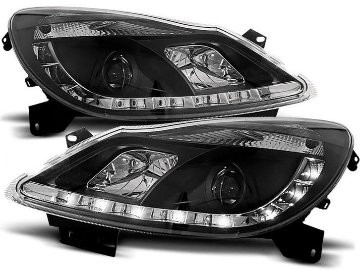 Koplampen Opel Corsa D 06 Devil Eyes real DRL LED Zwart, Auto-onderdelen, Overige Auto-onderdelen, Ophalen of Verzenden