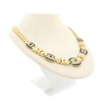 Luxe gouden collier met zirconia en toermalijn (Ketting), Sieraden, Tassen en Uiterlijk, Kettingen, Gebruikt, Overige kleuren