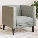 vidaXL Fauteuil Chesterfield-stijl fluweel lichtgrijs, Huis en Inrichting, Verzenden, Nieuw, Eenpersoons, Stof