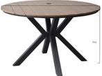 Quincy dining tuintafel aluminium 120xH75 cm rond teak blad, Tuin en Terras, Ophalen of Verzenden, Nieuw