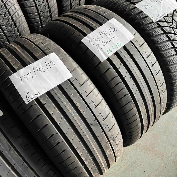 2 x Pirelli PZero 235-45-18 Zomerbanden 6mm, Auto-onderdelen, Banden en Velgen, 18 inch, Zomerbanden, 235 mm, Personenwagen, Gebruikt