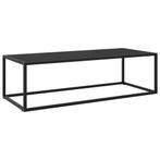 vidaXL Salontafel met zwart glas 120x50x35 cm zwart, Huis en Inrichting, Tafels | Salontafels, 100 tot 150 cm, Verzenden, Nieuw