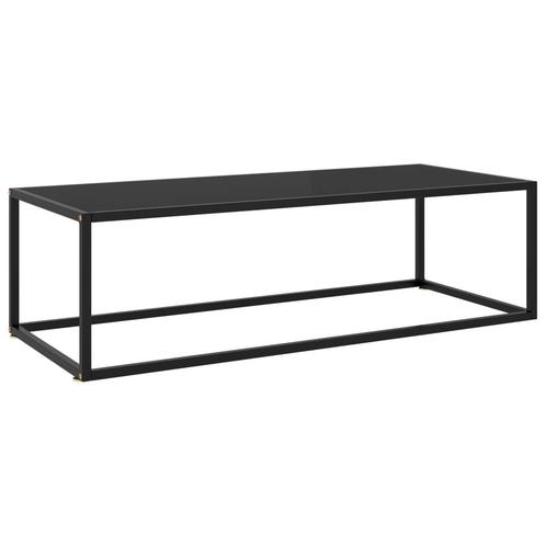 vidaXL Salontafel met zwart glas 120x50x35 cm zwart, Huis en Inrichting, Tafels | Salontafels, 100 tot 150 cm, Nieuw, Glas, Minder dan 50 cm
