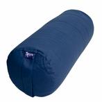 Yoga Bolster Blauw Rond Katoen - Effen - 59 x 21,5 cm, Sport en Fitness, Overige Sport en Fitness, Verzenden, Nieuw