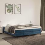 vidaXL Boxspring bed 160x200 cm fluweel donkerblauw, Huis en Inrichting, 200 cm, Stof, 160 cm, Verzenden