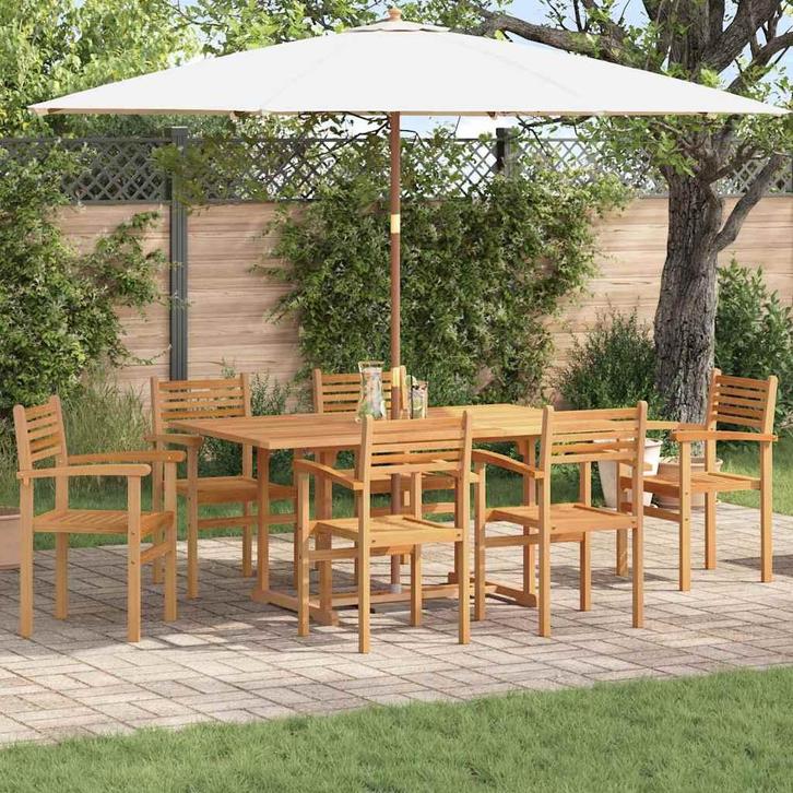 vidaXL Tuinstapelstoelen 6 pcs Bruin 55.5 x 55.5 x 90 cm, Tuin en Terras, Tuinstoelen, Nieuw, Verzenden