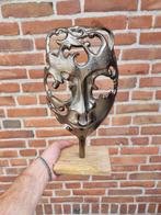 Beeld, Art Ornament - Metal Face - 35.5 cm - Hout, Metaal, Antiek en Kunst