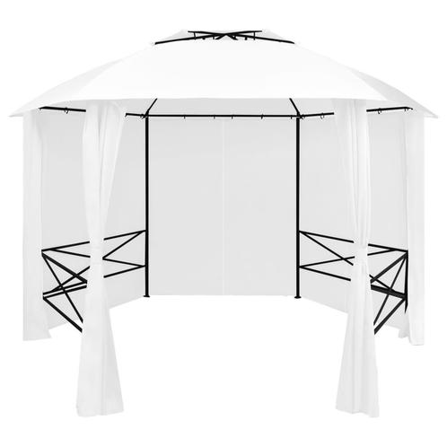 vidaXL Tuinpaviljoen met gordijnen 180 g/m² 360x312x265 cm, Tuin en Terras, Partytenten, Nieuw, Verzenden