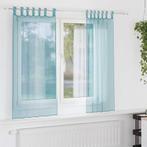 vidaXL Gordijnen Voile met lussen 2 st 140x140 cm turkoois, Verzenden, Nieuw
