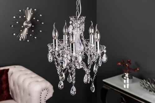 Elegante kroonluchter DIAMONDS S 40cm zilver acryl 5-armig, Huis en Inrichting, Lampen | Hanglampen, Ophalen of Verzenden