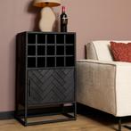 *WOONWINKEL* Starfurn New York Wijnkast Zwart Visgraat, Huis en Inrichting, Woonaccessoires | Wijnrekken, Verzenden, Nieuw