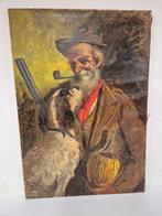 Piero Todeschini (1888-1945) - Il vecchio cacciatore, Antiek en Kunst, Kunst | Schilderijen | Klassiek