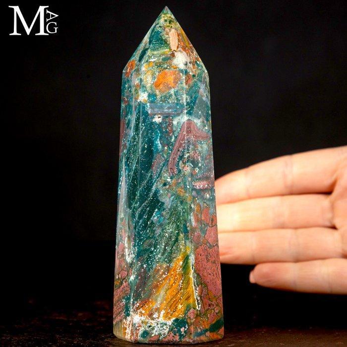 Dendritische Agaatpunt Dendritic Agate Obelisk - Madagaskar, Verzamelen, Mineralen en Fossielen