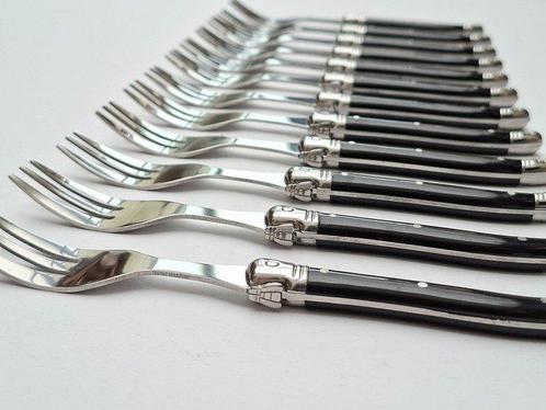 Laguiole 12x Pastry Forks / Cake Forks - Black - style de -, Antiek en Kunst, Antiek | Keukenbenodigdheden