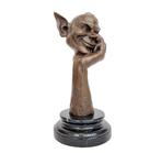 sculptuur, Denkende kabouter - goblin - 26 cm - Brons,